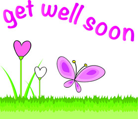 vector cartoon get well soon card