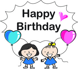 vector cartoon happy birthday  card