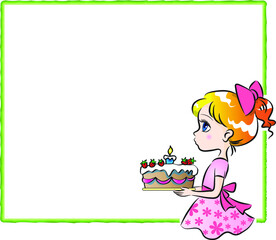 vector cartoon happy birthday  card border