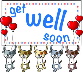 Obraz premium vector cartoon get well soon card