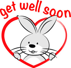 vector cartoon get well soon card