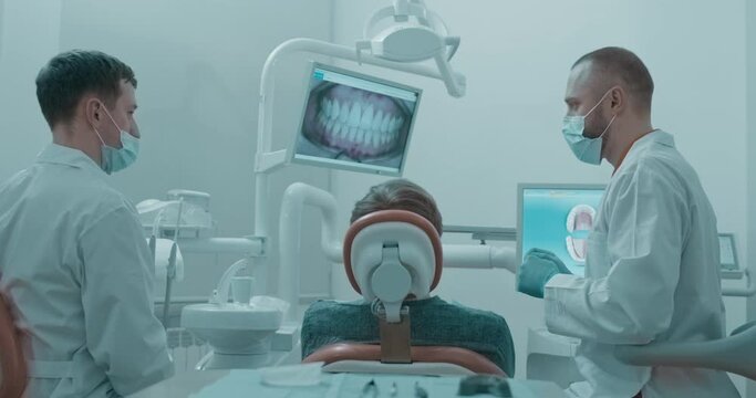 Patient and the providers before the dental treatment
