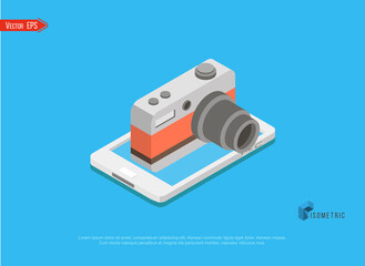 Fototapeta premium SLR camera on a white background