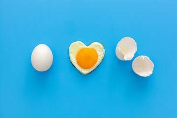 heart-shaped chicken egg with shell
