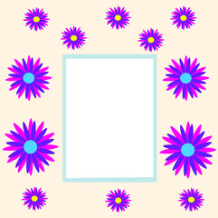 March 8. Floral Greeting Card. International Happy Women's Day with a square frame and space for text. Fashion Design Template.