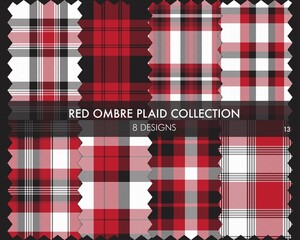 Red Ombre Plaid textured Seamless Pattern Collection © Siu-Hong Mok