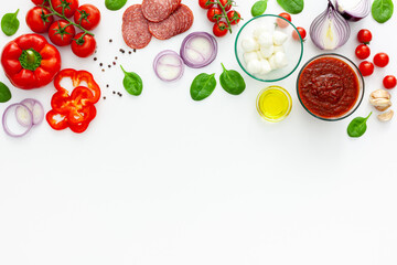 Italian pizza preparation and ingredients