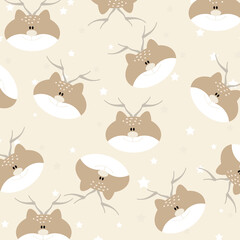 harald der bewegungsfrohe hüpfende Hirsch hintergrund textur tapete stoff wand muster tier pastell beige