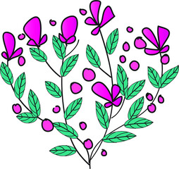 vector drawing plant flowers leaf border frame card background 