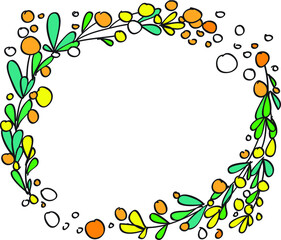 vector drawing plant flowers leaf border frame card background 