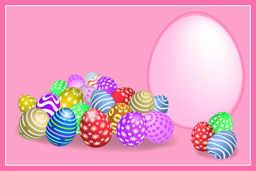 Graphic image of Easter eggs on a light background. Vector image.