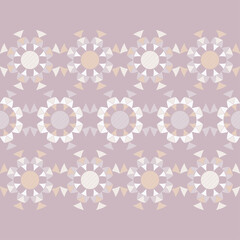 Shapes made of stripes. Polka dots seamless pattern. Mosaic of ethnic figures. Patterned texture. Geometric background. Vector illustration for web design or print.