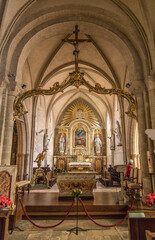 Fototapeta na wymiar Autel de l'église de Sainte-Mère-Église, France