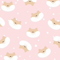 Pepe der pfiffige kleine Fuchs hintergrund textur tapete stoff wand muster tier pastell rosa