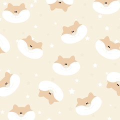 Pepe der pfiffige kleine Fuchs hintergrund textur tapete stoff wand muster tier pastell beige