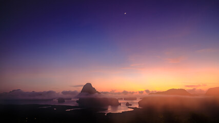 Fototapeta na wymiar twilight landscape samed nangshee