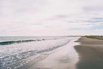 Lonely beach in the delta del ebro, tarragona, spain.