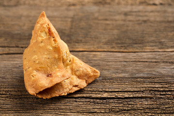 Potato samosa.spicy street food, Famous snacks in india