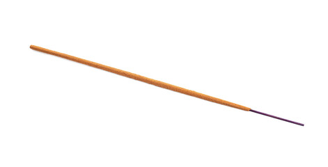 One aromatic incense stick isolated on white