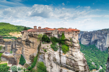 Fototapeta na wymiar Monastery on top of the rock, Meteora Monasteries, Greece