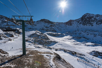 Ordino Arcalis by Grandvalira Pyrenees station in winter 2021