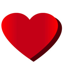red heart isolated on white