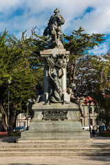 Fototapeta na wymiar Memorial to Ferdinand Magellan in Punta Arenas (CL)