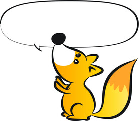 vector cartoon rabbit with speech bubble border