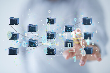 Internet infrastructure concept. Abstract technology background. 3D rendering.