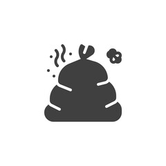 Smelly garbage vector icon. Food waste filled flat sign for mobile concept and web design. Full trash bag glyph icon. Symbol, logo illustration. Vector graphics