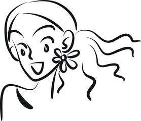 vector drawing beauty face design