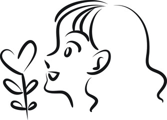 vector drawing beauty face design
