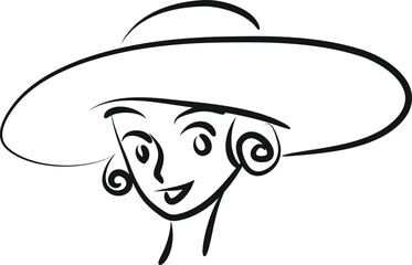 vector drawing beauty face design