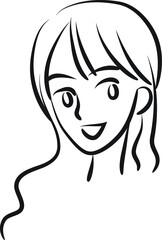 vector drawing beauty face design