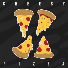 Cheesy Pizza Vector