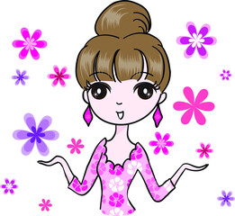 vector drawing beauty face design