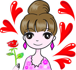 vector drawing beauty face design