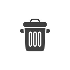 Trash can vector icon. filled flat sign for mobile concept and web design. Dustbin glyph icon. Symbol, logo illustration. Vector graphics