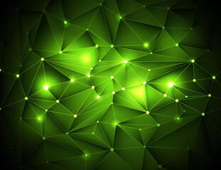 abstract green and blue hexagonal geometric polygonal light surfaces futuristic pattern.