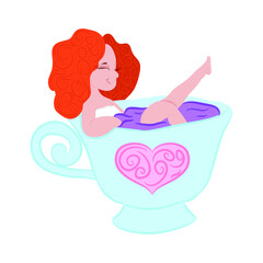 Girl in to cup of love