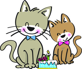 vector cartoon happy birthday card