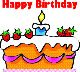 vector cartoon happy birthday card