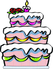 vector cartoon happy birthday card