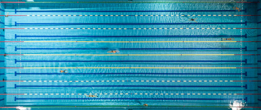 Top view of the pool at night
