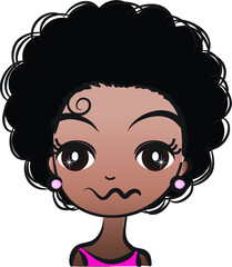 vector drawing black beauty face design