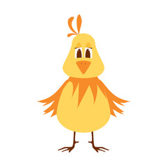 Illustration of a trendy laying hen on a white background. Vector illustration