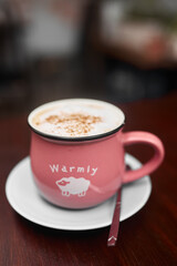 pot of tea with cake and coffee. Orange. Morning