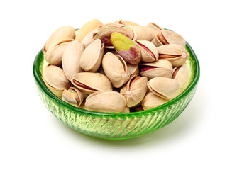 Pistachios on a white background