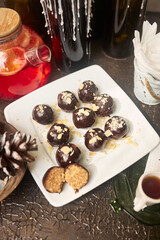 pot of tea wit cake and coffee