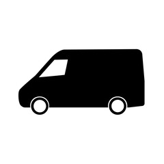 Cargo van isolated silhouette on white background. Vector illustration.